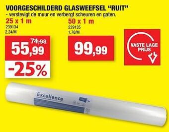 Hubo Voorgeschilderd glasweefsel ruit aanbieding