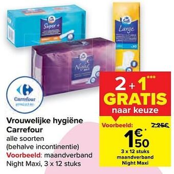 Carrefour Maandverband night maxi aanbieding
