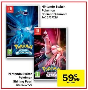 Carrefour Nintendo switch pokémon shining pearl aanbieding