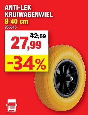 Hubo Anti-lek kruiwagenwiel aanbieding