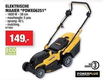 Hubo Powerplus elektrische maaier powxg6251 aanbieding