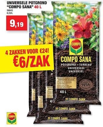 Hubo Universele potgrond compo sana aanbieding