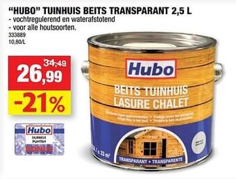 Hubo Hubo tuinhuis beits transparant aanbieding