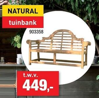 Hubo Natural tuinbank aanbieding