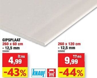 Hubo Gipsplaat aanbieding
