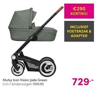 Baby & Tiener Mutsy icon vision jade green 2-in-1 kinderwagen aanbieding