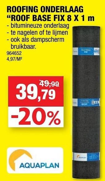 Hubo Roofing onderlaag roof base fix aanbieding