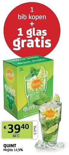 BelBev Quint mojito aanbieding