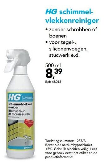 Hubo Hg schimmelvlekkenreiniger aanbieding