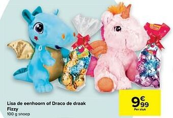 Carrefour Lisa de eenhoorn of draco de draak fizzy aanbieding