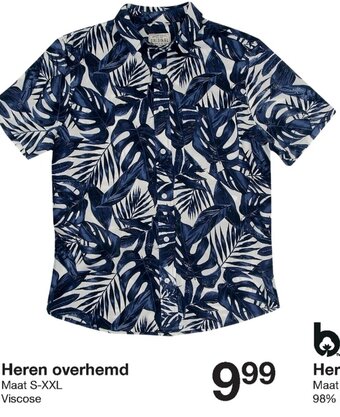 Zeeman Heren overhemd Maat S-XXL aanbieding