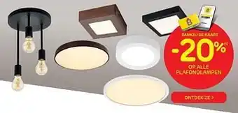 Brico -20% op alle plafondlampen aanbieding