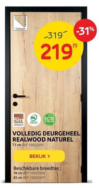 Brico Volledig deurgeheel realwood naturel aanbieding