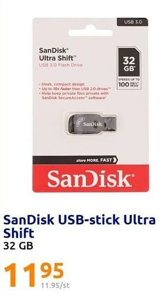 Action Sandisk usb-stick ultra shift aanbieding