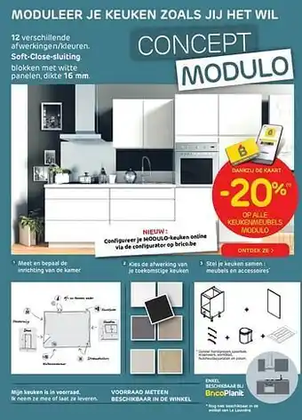 Brico -20% op alle keukenmeubels modulo aanbieding