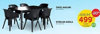 Brico 1 tafel + 6 stoelen aanbieding