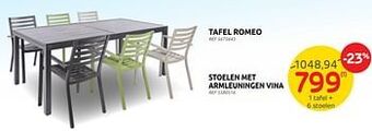 Brico 1 tafel + 6 stoelen aanbieding