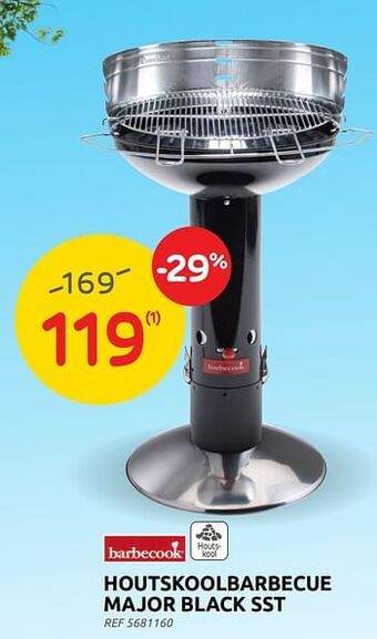 Brico Houtskoolbarbecue major black sst aanbieding