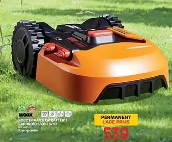 Brico Worx robotmaaier op batterij landroid s300 + wifi aanbieding