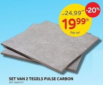 Brico Set van 2 tegels pulse carbon aanbieding