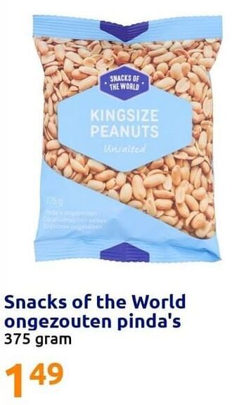 Action Snacks of the world ongezouten pinda`s aanbieding