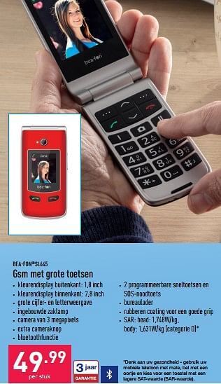 ALDI Bea-fon sl645 gsm met grote toetsen aanbieding