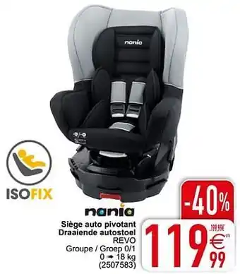 Cora Siège auto pivotant draaiende autostoel revo aanbieding