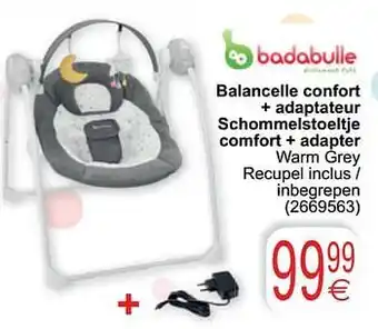 Cora Balancelle confort + adaptateur schommelstoeltje comfort + adapter aanbieding