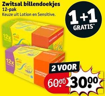 Kruidvat Zwitsal billendoekjes aanbieding