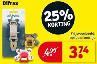 Kruidvat Difrax fopspeenkoordje aanbieding