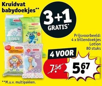 Kruidvat Billendoekjes lotion aanbieding