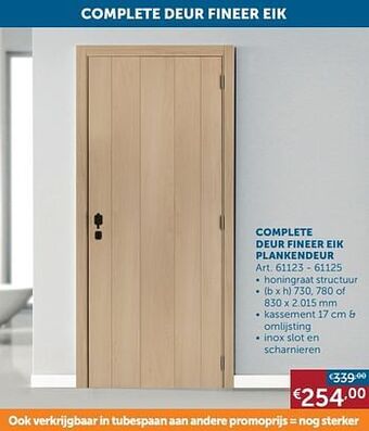 Zelfbouwmarkt Complete deur fineer eik plankendeur aanbieding