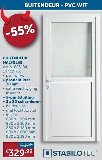 Zelfbouwmarkt Buitendeur halfglas aanbieding