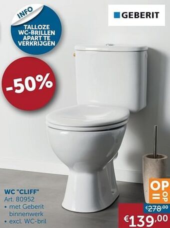 Zelfbouwmarkt Wc cliff aanbieding
