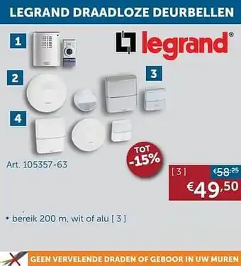 Zelfbouwmarkt Legrand draadloze deurbell aanbieding
