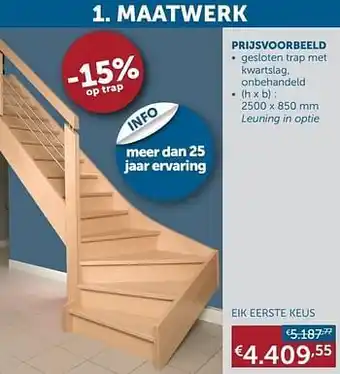Zelfbouwmarkt Gesloten trap met kwartslag eik eerste keus aanbieding