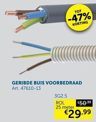 Zelfbouwmarkt Geribde buis voorbedraad aanbieding