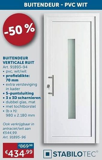 Zelfbouwmarkt Buitendeur verticale ruit aanbieding