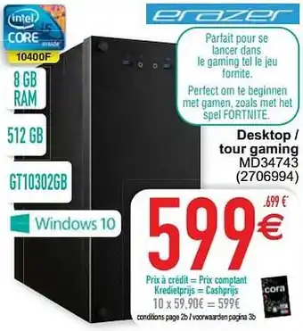 Cora Desktop - tour gaming md34743 aanbieding