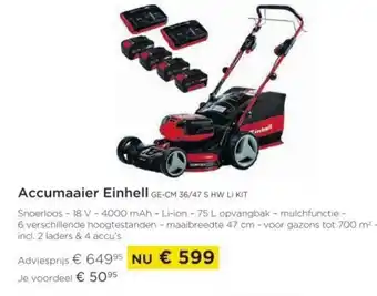 Accumaaier Einhell GE-CM 36/47 S HW Li KIT
