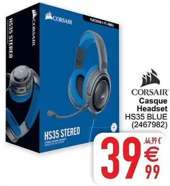 Cora Corsair casque headset hs35 blue aanbieding