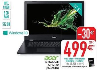 Cora Acer notebook a317-32 aanbieding