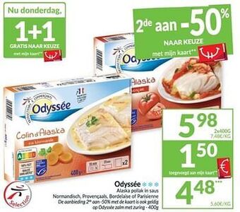 Intermarché Odyssée alaska pollak in saus aanbieding
