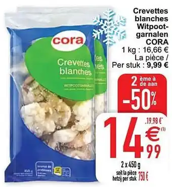 Crevettes blanches witpootgarnalen cora