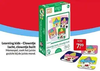 Boekenvoordeel Learning kids - clowntje lacht clowntje huilt aanbieding