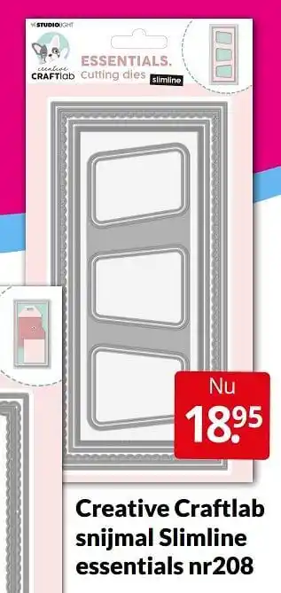 Boekenvoordeel Creative craftlab snijmal slimline essentials nr208 aanbieding
