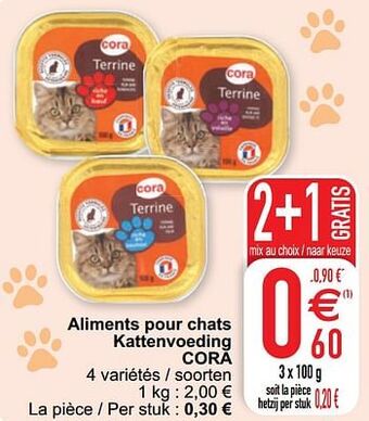 Cora Aliments pour chats kattenvoeding cora aanbieding