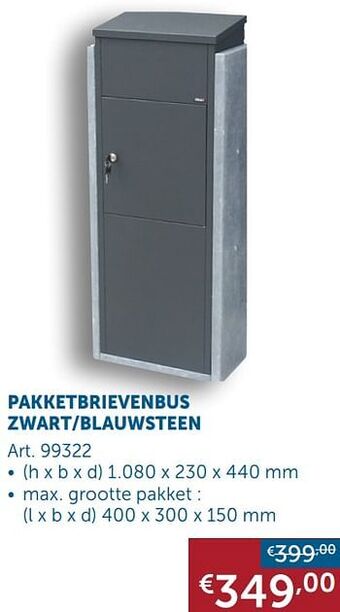 Zelfbouwmarkt Pakketbrievenbus zwart-blauwsteen aanbieding