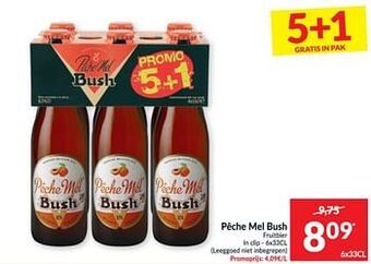 Intermarché Pêche mel bush fruitbier aanbieding