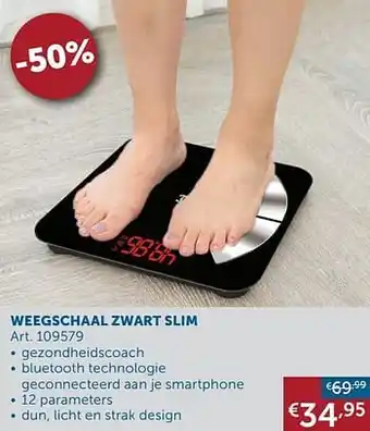 Weegschaal zwart slim